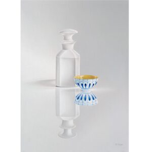 Stopfles met blauw kommetje - Yt Osinga