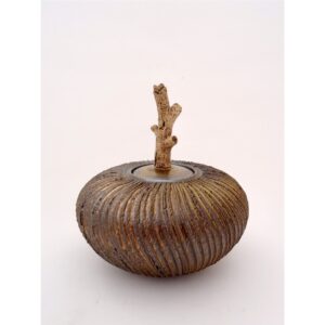 Brons geribde dekselpot - Jolanda Verdegaal