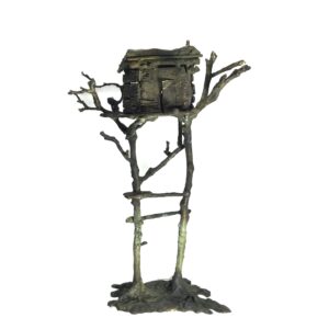 Bronzen boomhut met vogelpootjes - Tonny de Brouwer
